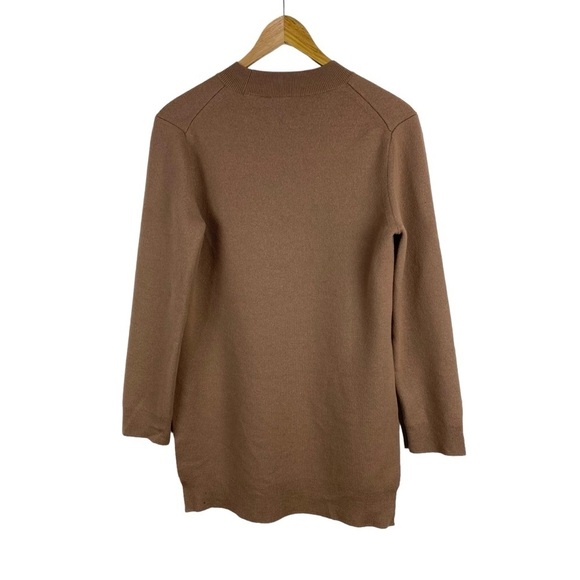 Theory Sweater Wool Blend Tunic High Low Tan Brown Women’s Size S Tight Knit - Picture 14 of 16